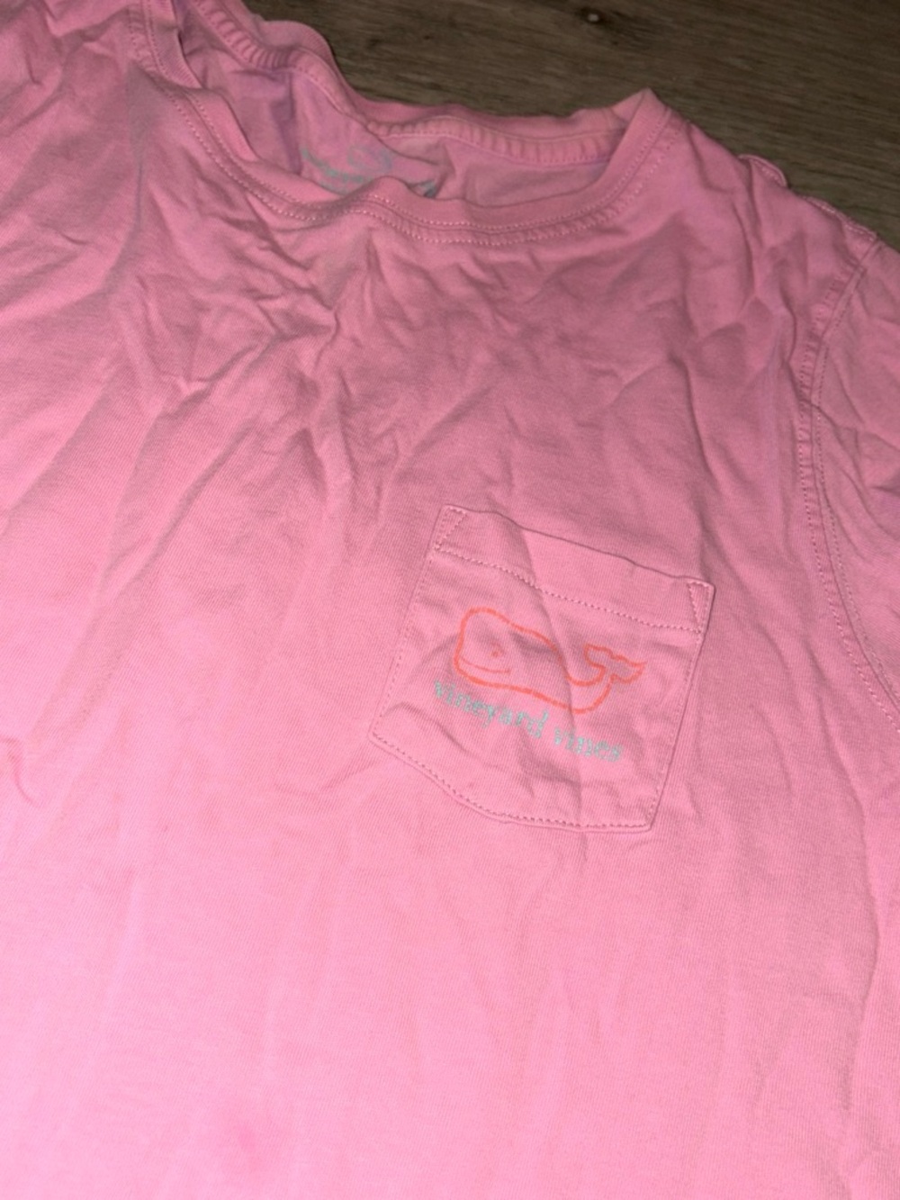 Vineyard Vines Pink Pocket Tee with Whale Graphic
